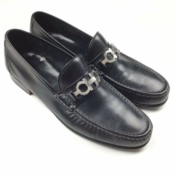 Salvatore Ferragamo 12 D Slip On Horsebit Loafers